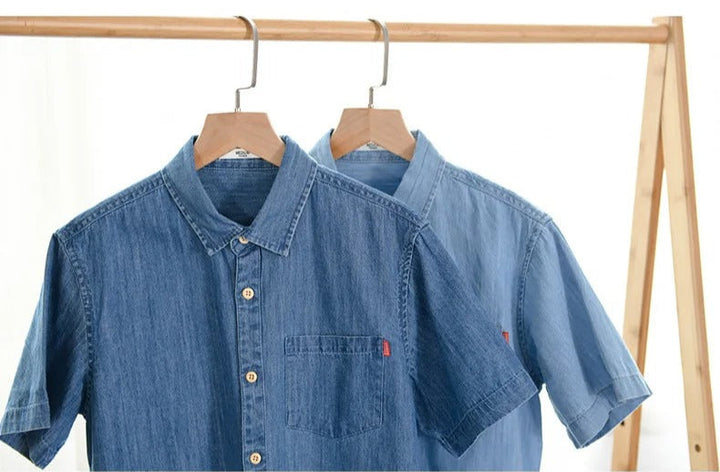 Lühikeste varrukatega denim-särk