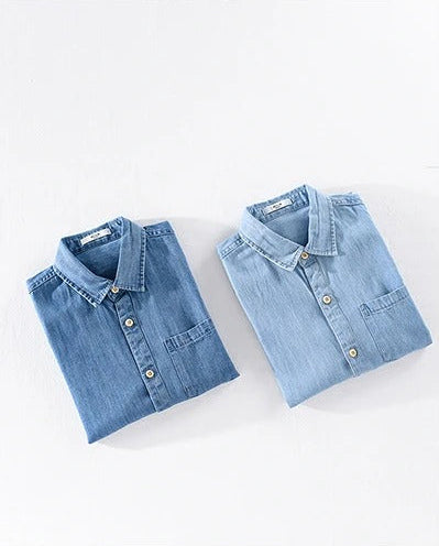 Lühikeste varrukatega denim-särk