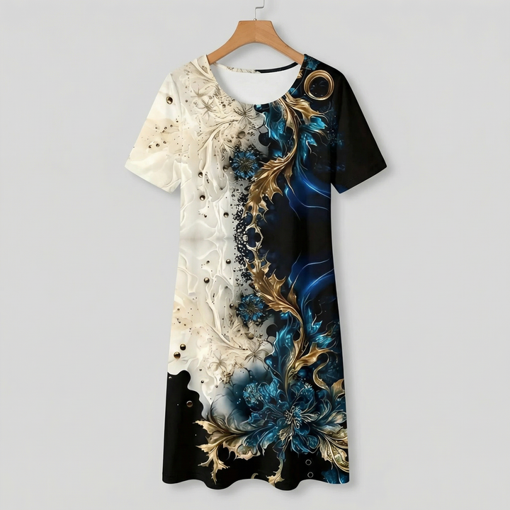 LEANDRIA RELAXED FLORAL MIDI KLEIT