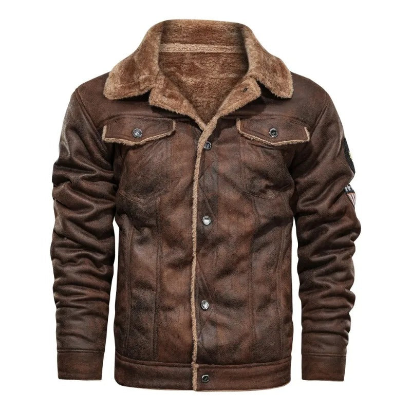 Elegantne soe fleece nahkjakk