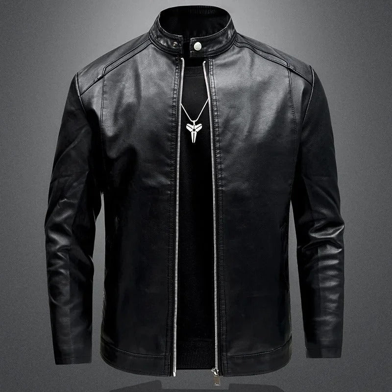 Elegantne meeste nahk biker-jakk