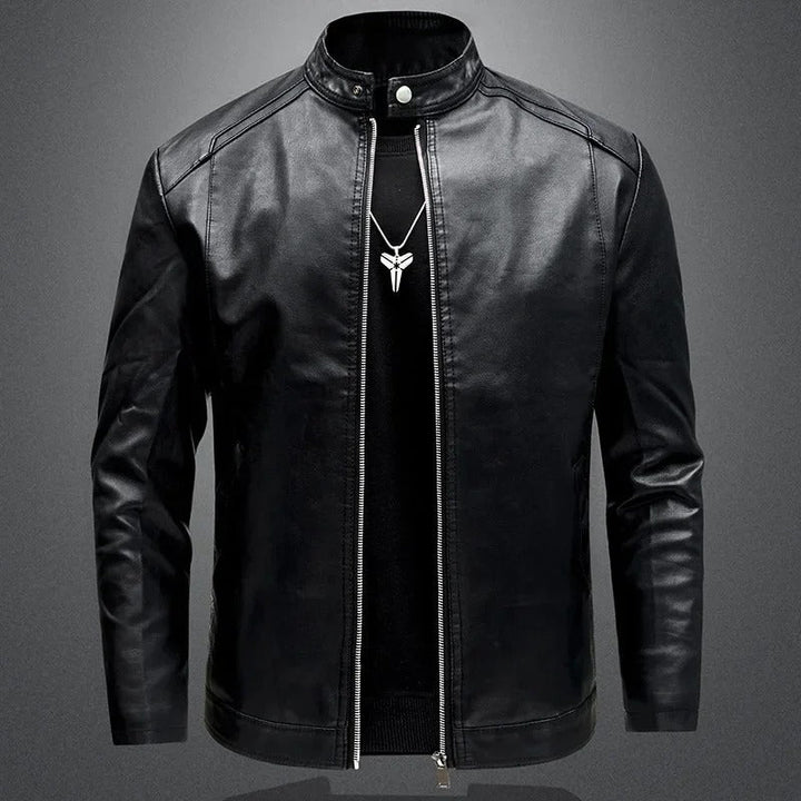 Elegantne meeste nahk biker-jakk