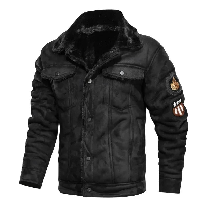 Elegantne soe fleece nahkjakk